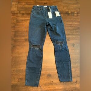Good American Good Legs Crop Jeans Women’s 6/28 Dark Wash 27” Inseam New NWT